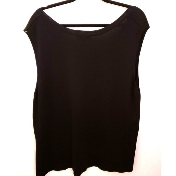 Talbots Black Rayon/Nylon Knit Sleevess Top Size 3X EUC - Picture 5 of 8